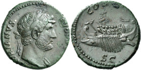 Hadrian augustus, 117 – 138 

As circa 125-127, Æ 26 mm, 10.03 g. [HA]DRIANVS – AVGVS[TVS] Laureate bust r., with drapery on l. shoulder. Rev. COS [...