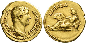 Hadrian augustus, 117 – 138 

Aureus circa 134-138, AV 19 mm, 7.11 g. HΛDRIANVS – AVG COS III P P Bare-headed and draped bust r. Rev. AFRICA Africa,...