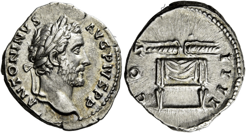 Antoninus Pius augustus, 138 – 161 

Denarius 145-161, AR 17 mm, 3.33 g. ANTON...