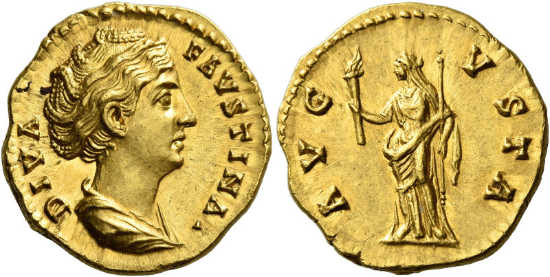 Faustina I, wife of Antoninus Pius 

Diva Faustina. Aureus after 141, AV 20 mm...