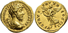 Marcus Aurelius augustus, 161 – 180

Aureus 165-166, AV 20 mm, 7.25 g. M ANTONINVS AVG ARMENIACVS Laureate, draped and cuirassed bust r. Rev. VICT A...