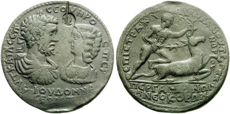 Septimius Severus, 193 – 211 

Medallion, magistrate Claudianos Terpandros, Pe...