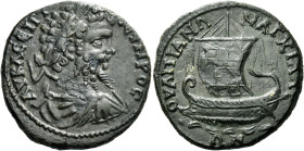 Septimius Severus, 193 – 211 

Tetrassarion, Anchialus circa 193-211, Æ 27 mm, 13.05 g. AY K Λ CЄΠ CЄYHPOC Laureate, draped and cuirassed bust r. Re...