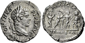 Caracalla augustus, 198 – 217 

Denarius 206-210, AR 20 mm, 3.11 g. ANTONINVS – PIVS AVG Laureate head r. Rev. FELICIA The Four Seasons as children ...
