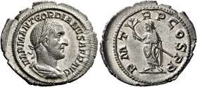 Gordian I, 1st – 22nd April 238 

Denarius 1st-22nd April 238, AR 22 mm, 2.53 g. IMP M ANT GORDIANVS AFR AVG Laureate, draped and cuirassed bust r. ...
