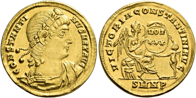 Constantine I, 307 – 337 

Solidus, Nicomedia circa 335, AV 21 mm, 4.33 g. CON...