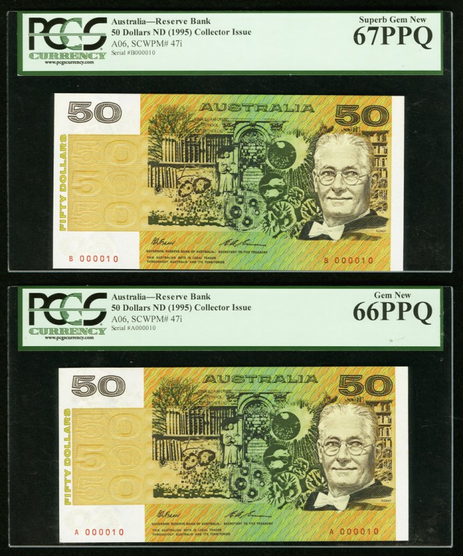 Australia Reserve Bank of Australia 50 Dollars ND (1995) Pick 47i Two Collector ...