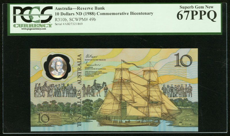 Australia Reserve Bank of Australia 10 Dollars ND (1988) Pick 49b Commemorative ...