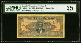 Brazil Thesouro Nacional 1 Mil Reis ND (1920) Pick 7 PMG Very Fine 25. 

HID09801242017