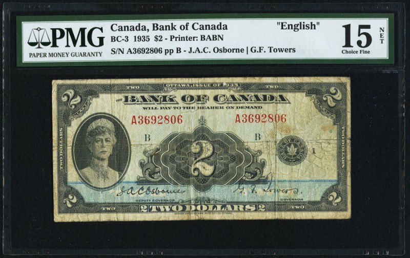 Canada Bank of Canada 2 Dollars 1935 BC-3 PMG Choice Fine 15 Net. Rust.

HID0980...