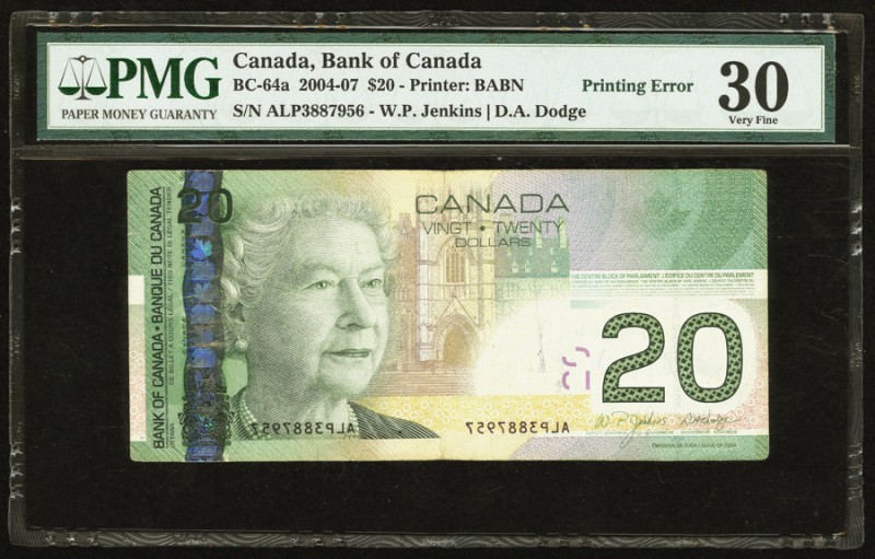 Canada Bank of Canada 20 Dollars 2004-07 BC-64a PMG Very Fine 30. 

HID098012420...
