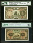 China Bank of Communications 5 Yuan 1935; 1941 Pick 154a; 157 Two Examples PMG Gem Uncirculated 65 EPQ; Gem Uncirculated 66 EPQ. 

HID09801242017
