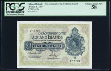 Falkland Islands Government of the Falkland Islands 1 Pound 1.12.1977 Pick 8c PCGS Choice About New 58. 

HID09801242017