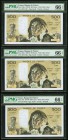 France Banque de France 500 Francs 1979-86 Pick 156e Three Consecutive Examples PMG Gem Uncirculated 66 EPQ. 

HID09801242017