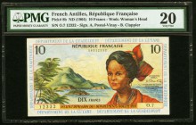 French Antilles Republique Francaise 10 Francs ND (1964) Pick 8b PMG Very Fine 20. 

HID09801242017