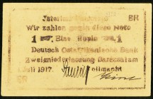 German East Africa World War I Emergency Issue 1 Rupee 1.7.1917 Pick 22c Choice Crisp Uncirculated. 

HID09801242017
