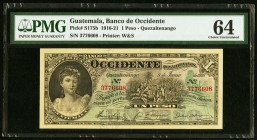 Guatemala Banco de Occidente 1 Peso 9.6.1920 Pick S175b PMG Choice Uncirculated 64. 

HID09801242017