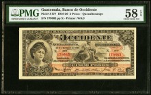 Guatemala Banco de Occidente 5 Pesos 15.1.1918 Pick S177 PMG Choice About Unc 58 EPQ. 

HID09801242017