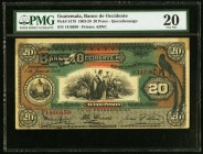 Guatemala Banco de Occidente 20 Pesos 2.6.1919 Pick S179 PMG Very Fine 20. 

HID09801242017