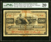 Mexico Banco Commercial Refaccionario de Chihuahua 500 Pesos ND (1907) Pick UNL M91 PMG Very Fine 20 Stained. 

HID09801242017