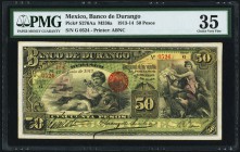 Mexico Banco de Durango 50 Pesos 1913-14 Pick S276Aa PMG Choice Very Fine 35. 

HID09801242017