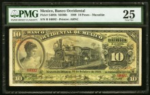 Mexico Banco Occidental 10 Pesos 16.10.1909 Pick S409b PMG Very Fine 25. Stained.

HID09801242017
