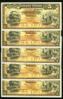 Mexico Banco Peninsular Mexicano 5 Pesos 1.4.1914 Pick S465 Group of 5 Choice Uncirculated or better. 

HID09801242017