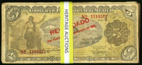 Mexico Gobierno Provisional de Mexico 5 Pesos 1914 Group of 50 Very Fine or better. 

HID09801242017