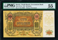 Russia South Russia Government Bank 100 Rubles 1919 Pick S417a PMG About Uncirculated 55. 

HID09801242017