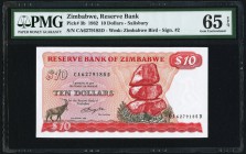 Zimbabwe Reserve Bank of Zimbabwe 10 Dollars 1982 Pick 3b PMG Gem Uncirculated 65 EPQ. 

HID09801242017