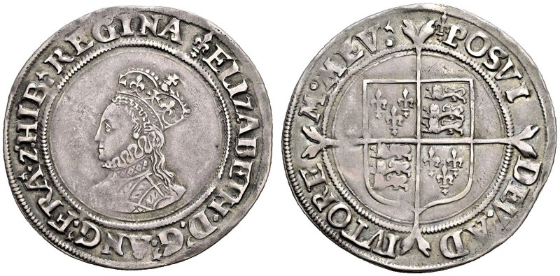AR Shilling (34mm, 6.06 g, 8h). First issue. London mint; im: lis. Struck 1560. ...
