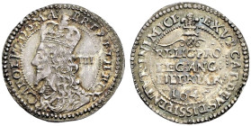 AR Groat (15mm, 1.91 g, 2h). Declaration type. Oxford mint. Dated 1645. Crowned bust left; IIII (mark of value) to rightt / RELIG : PRO ·/ LEG : ANG :...