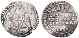 AR Groat (21mm, 1.87 g, 10h). Declaration type. Ashby de la Zouch (?) mint. Dated 1645. Crowned bust left; plume to left, IIII (mark of value) to righ...