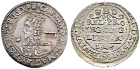 AR Groat (23mm, 1.87 g, 11h). Declaration type. Bridgenorth-on-Severn mint; plumes/–. Dated 1646. Crowned bust left; plume to left, VI (mark of value)...