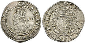 AR Shilling (33mm, 5.72 g, 10h). Exeter mint; im: rose. Dated 1644. Crowned bust left; XII (mark of value) to right / Coat-of-arms. Besly C12; Brooker...