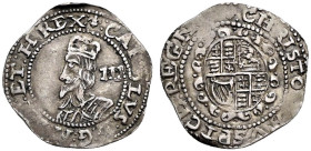 AR Threepence (19mm, 1.29 g, 6h). Worcester or Salopia (Shrewsbury) mint; mm: lis. Struck 1643-1644. Crowned bust left; III (mark of value) to right /...