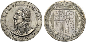 AR Medal or Pattern Halfcrown (35mm, 16.84 g, 12h). By an uncertain medallist. I CAROLVS D : G : MAG : BR : FR : ET HI : REX, bust left, wearing lace ...