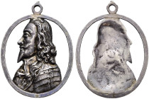 Openwork cast AR Badge (32mm, 7.14 g, 12h). By an uncertain artist. Armored bust left / Shallow incuse of obverse. With integral loop. Platt & Platt p...