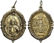 Gilt AR Badge (38x53mm, 13.16 g, 12h). By T. Rawlins. Dated 1642. Should hear both houSes of parliamant For true Religion and Subiects fredom Stand/ P...