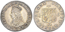 AR Shilling (31mm, 5.91 g, 10h). First hammered issue. London mint; im: crown. Struck November 1660-October 1661. Crowned bust left / Coat-of-arms ove...