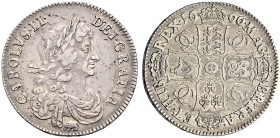 AR Halfcrown. Dated 1666/4 and RY XVIII. Third bust, elephant below. Bull 446; ESC 462; SCBC 3364 (this coin illustrated).
An unusually high grade ex...
