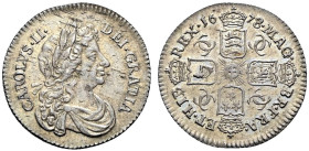 AR Sixpence. Dated 1678/7. G over small G in MAG. Bull 573; ESC 1517; SCBC 3382.
Toned with some lustre.
In NGC encapsulation 2153879-013, graded AU...