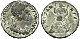 Tin Farthing. Dated 1685. Peck 546; SCBC 3420 (this coin illustrated).
Softly struck on head otherwise with considerable lustre. A Top Pop coin .
In...