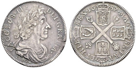 AR 10 Shillings. Scottish coinage. Edinburgh mint. Dated 1687. Burns 1 (fig. 1063); SCBC 5641.
Toned.
In NGC encapsulation 6919616-002, graded AU De...