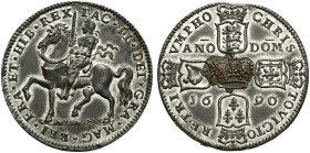 Pewter Crown with copper plug (34mm, 15.74 g, 12h). Irish Emergency ‘Pewter Money’ coinage. Dated 1690. Withers P2/P2; Timmins TW60X-1A; D&F 471; SCBC...