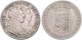 AR Halfcrown. Dated 1689 and RY PRIMO. First bust. Second shields. Caul only frosted, with pearls. Bull 839; ESC 510; SCBC 3435.
A high grade example...