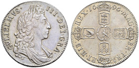 AR Halfcrown. Dated 1696 and RY OCTAVO. Large shields and late harp. Bull 1020; ESC 530; SCBC 3487.
Deeply toned. In an exceptional state of preserva...