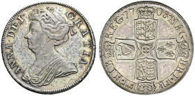 AR Halfcrown. Dated 1708 and RY SEPTIMO. Post-Union issue. First bust. Bull 1370; ESC 577; SCBC 3604.
Toned with much brilliance.
In NGC encapsulati...