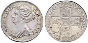 AR Shilling. Dated 1709. Bull 1402; ESC 1154; SCBC 3610.
Fleck on reverse. Toned.
In NGC encapsulation 2153863-019, graded MS 62.