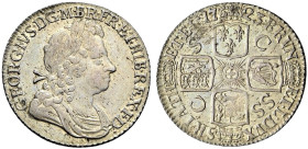 AR Shilling. Dated 1723. First bust. SS C in alternating angles. French arms at date. Bull 1589; ESC 1177; SCBC 3647.
Toned. High grade for this erro...